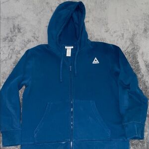 Reebok Teal Zip-Up Hoodie with White Logo